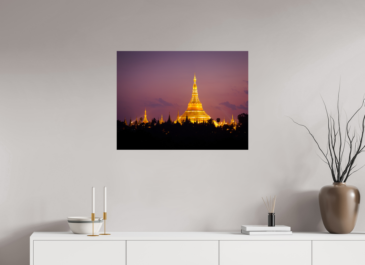 80 x 60 cm, Photo Print On Fuji Crystal DP II Shwedagon Pagoda - Burma, Myanmar - Photo Print