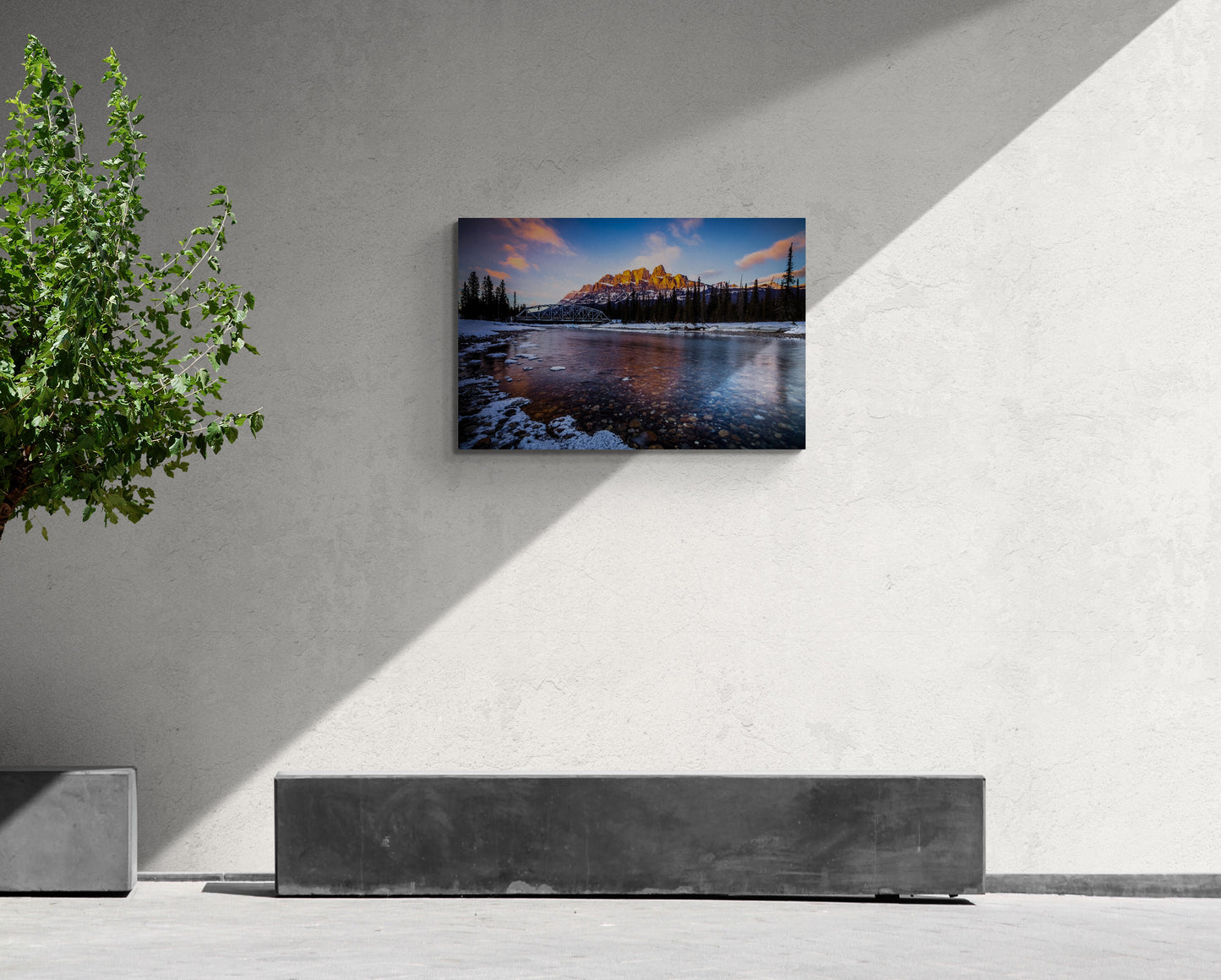 Castle Mountain Alpenglow - Canadian Rockies - Photography Wall Art - ChromaLuxe Metal Print