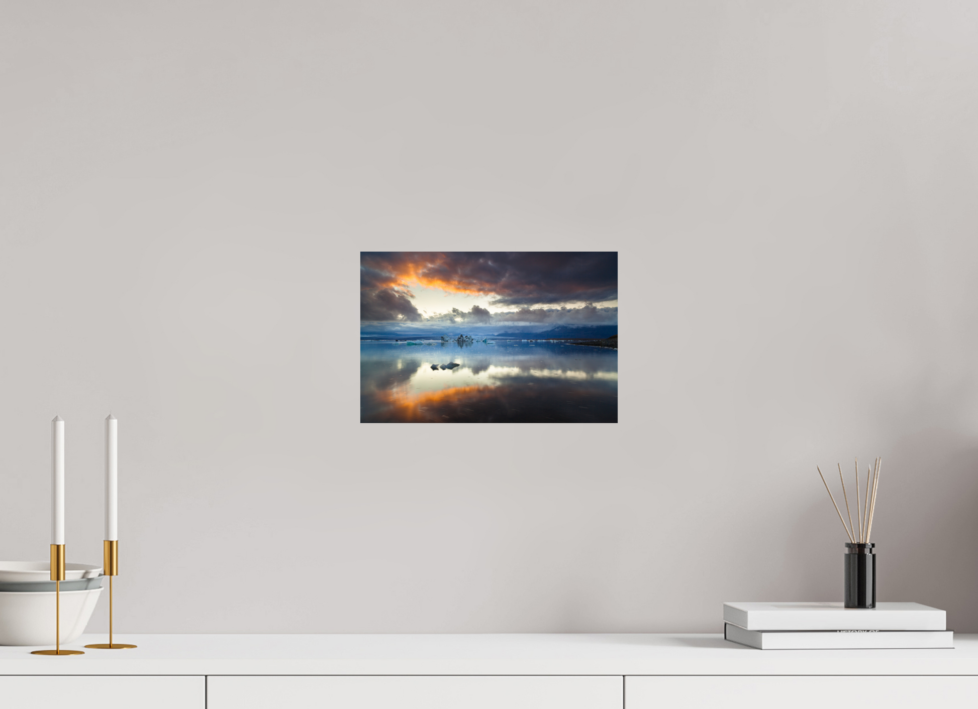 30 x 20 cm, Photo Print On Fuji Crystal DP II Where Ice Meets Fire - Jökulsárlón, Iceland - Photo Print