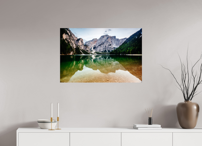 90 x 60 cm, Photo Print On Fuji Crystal DP II Dolomites' Reflection - Lago di Braies - Dolomites, Italy - Photo Print