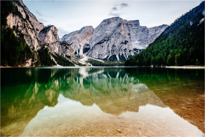Main image Dolomites' Reflection - Lago di Braies - Dolomites, Italy - Photo Print