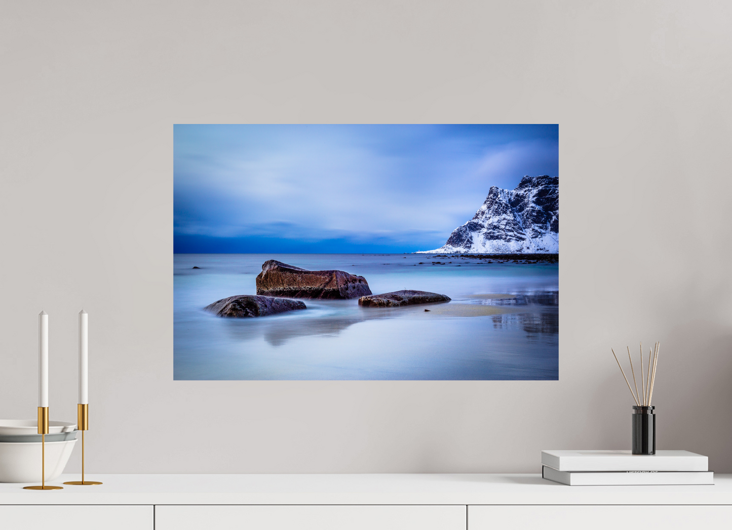 60 x 40 cm, Photo Print On Fuji Crystal DP II Guardians of the Coast - Utakleiv Beach, Lofoten - Photo Print