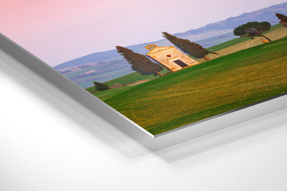 Cappella della Madonna di Vitaleta - Tuscany, Italy - Photography Wall Art - ChromaLuxe Metal Print