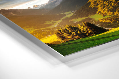 Sunkissed Dolomites, Austria - Photography Wall Art - ChromaLuxe Metal Print