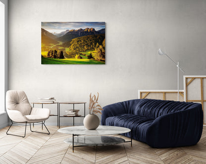 Sunkissed Dolomites, Austria - Photography Wall Art - ChromaLuxe Metal Print