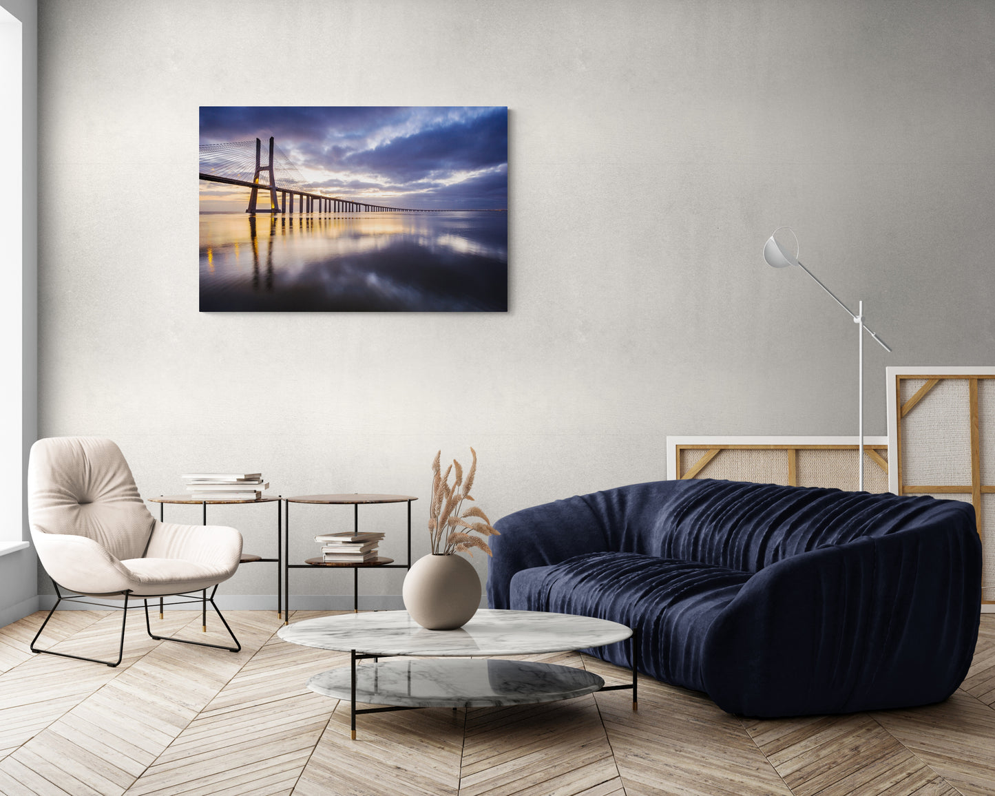 Vasco da Gama Bridge - Lisbon, Portugal - Photography Wall Art - ChromaLuxe Metal Print