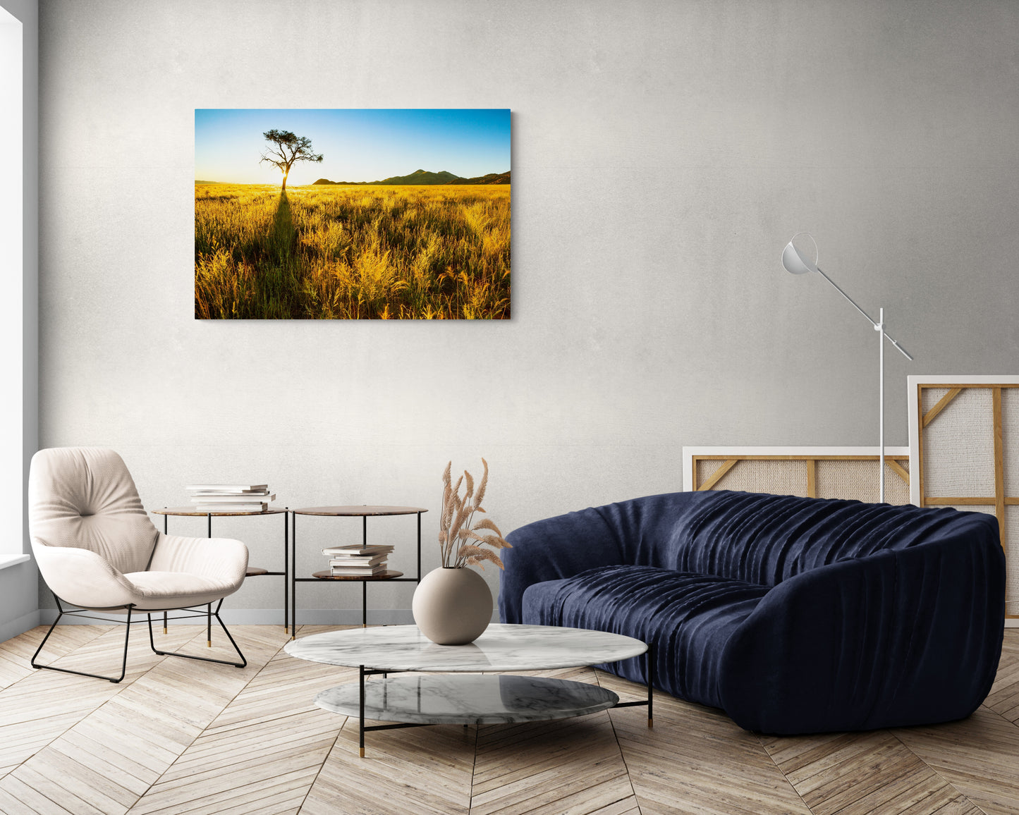 Golden Grass - Namib Rand - Photography Wall Art - ChromaLuxe Metal Print