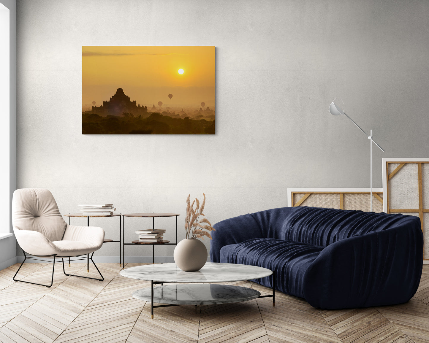 Sunrise over Bagan  - Burma, Myanmar - Photography Wall Art - ChromaLuxe Metal Print