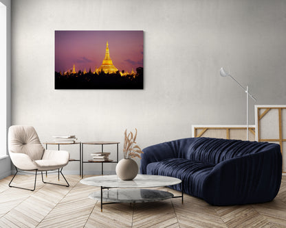 Shwedagon Pagoda  - Burma, Myanmar - Photography Wall Art - ChromaLuxe Metal Print