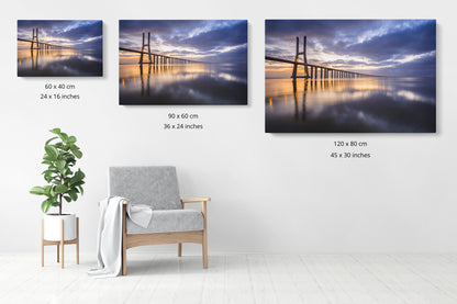 Vasco da Gama Bridge - Lisbon, Portugal - Photography Wall Art - ChromaLuxe Metal Print