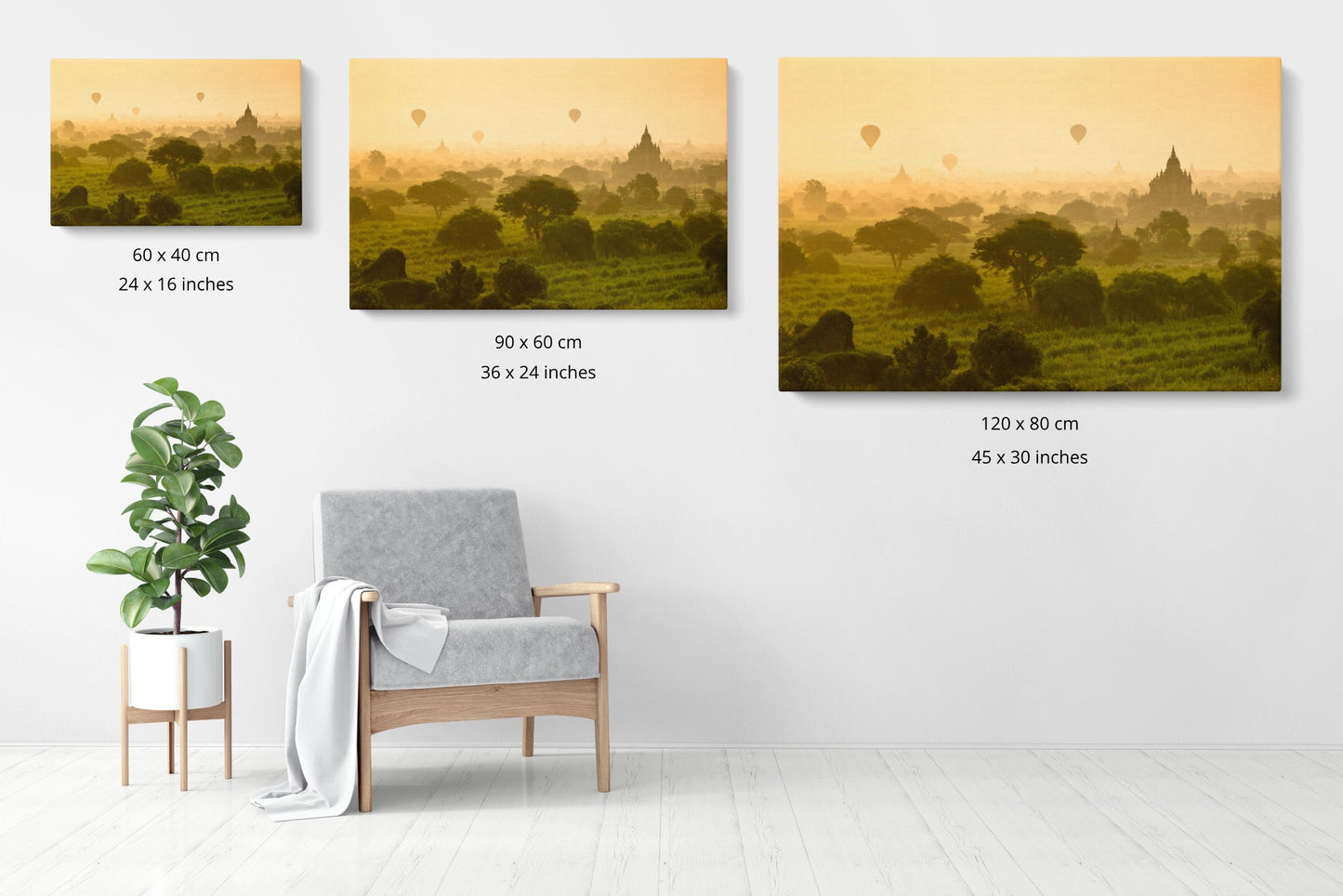 Bagan Balloons - Burma, Myanmar - Photography Wall Art - ChromaLuxe Metal Print