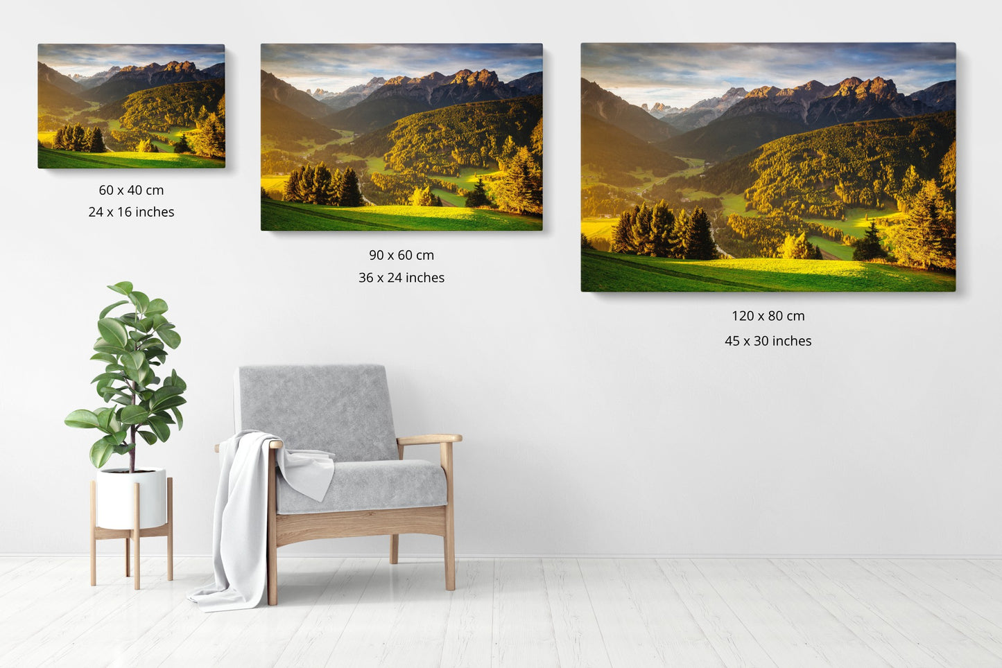 Sunkissed Dolomites, Austria - Photography Wall Art - ChromaLuxe Metal Print