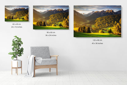 Sunkissed Dolomites, Austria - Photography Wall Art - ChromaLuxe Metal Print