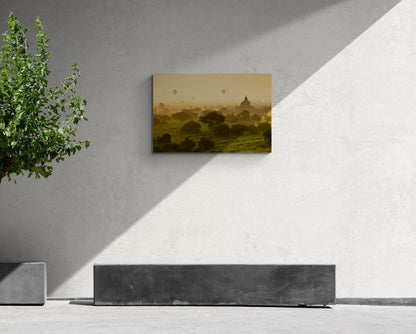 Bagan Balloons - Burma, Myanmar - Photography Wall Art - ChromaLuxe Metal Print