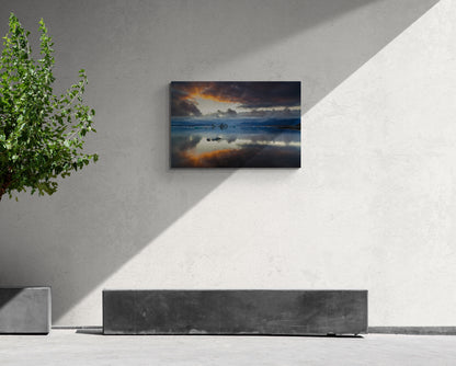 Where Ice Meets Fire - Jökulsárlón, Iceland - Photography Wall Art - ChromaLuxe Metal Print