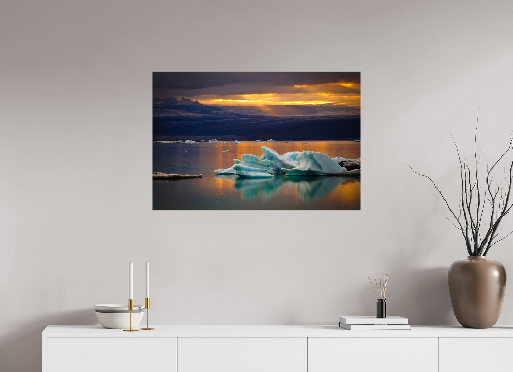 90 x 60 cm, Photo Print On Fuji Crystal DP II Where Giants Sleep -  Jökulsárlón Glacier Lagoon, Iceland - Photo Print