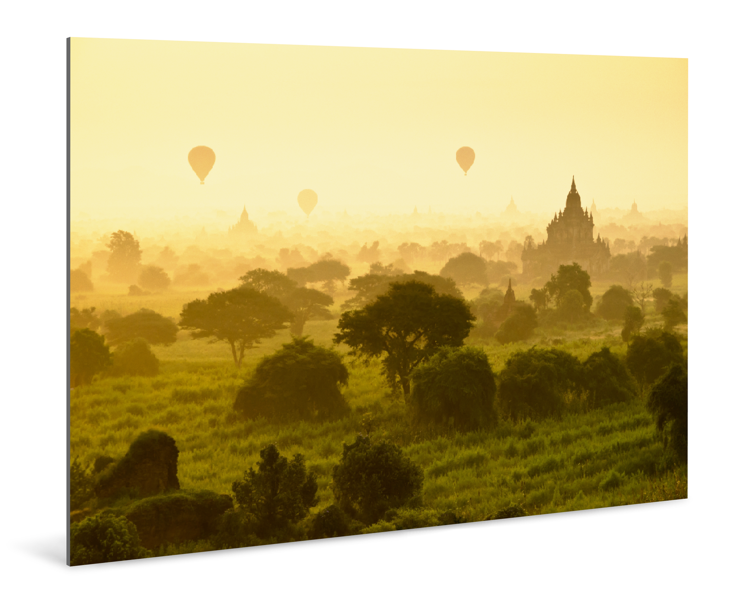 Bagan Balloons - Burma, Myanmar - Photography Wall Art - ChromaLuxe Metal Print
