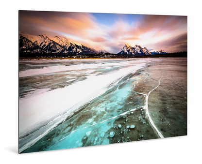 Enchanting Bubbles of Abraham Lake - Canadian Rockies - Photography Wall Art - ChromaLuxe Metal Print