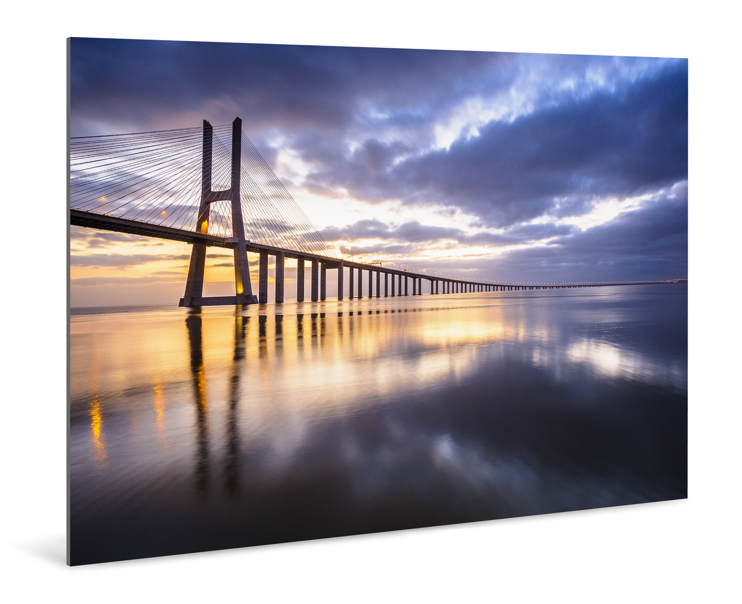 Vasco da Gama Bridge - Lisbon, Portugal - Photography Wall Art - ChromaLuxe Metal Print