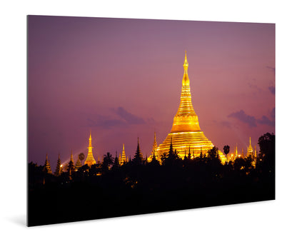 Shwedagon Pagoda  - Burma, Myanmar - Photography Wall Art - ChromaLuxe Metal Print