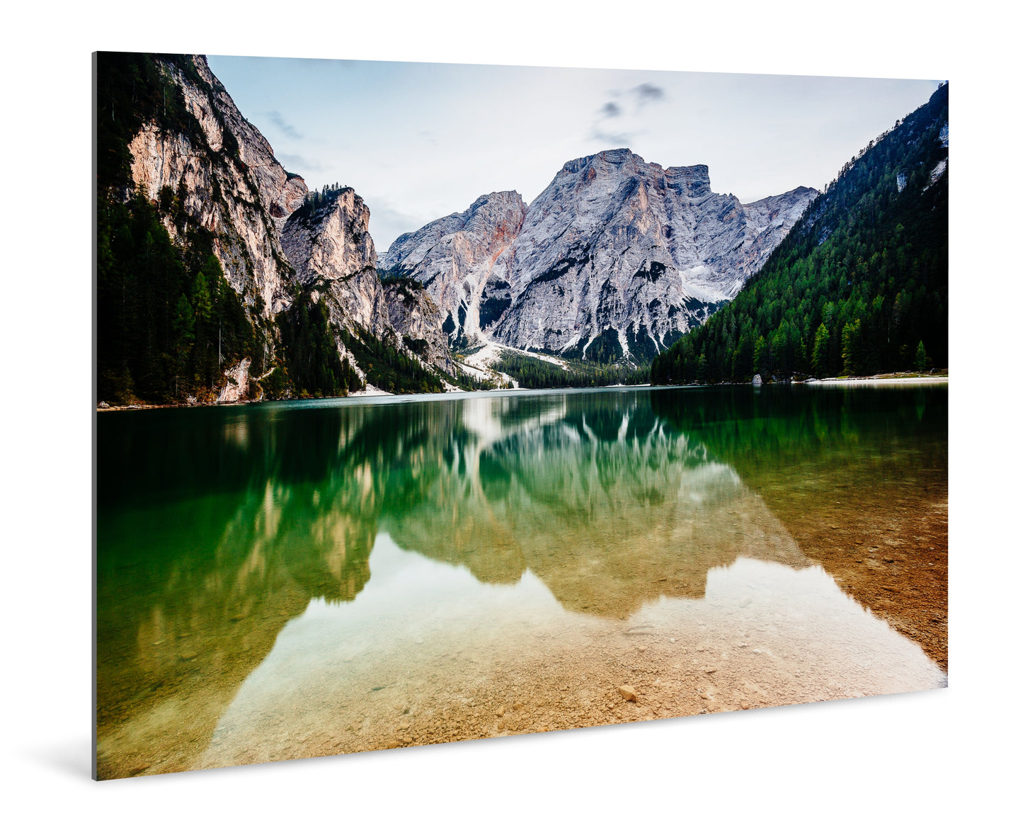 Dolomites' Reflection - Lago di Braies - Dolomites, Italy - Photography Wall Art - ChromaLuxe Metal Print