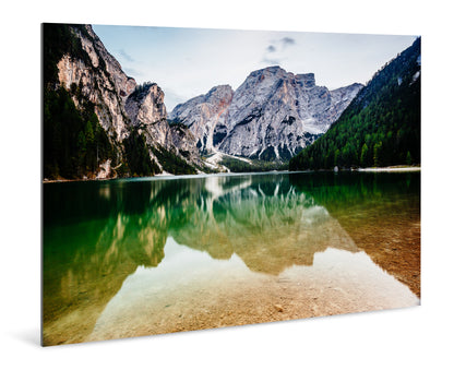 Dolomites' Reflection - Lago di Braies - Dolomites, Italy - Photography Wall Art - ChromaLuxe Metal Print